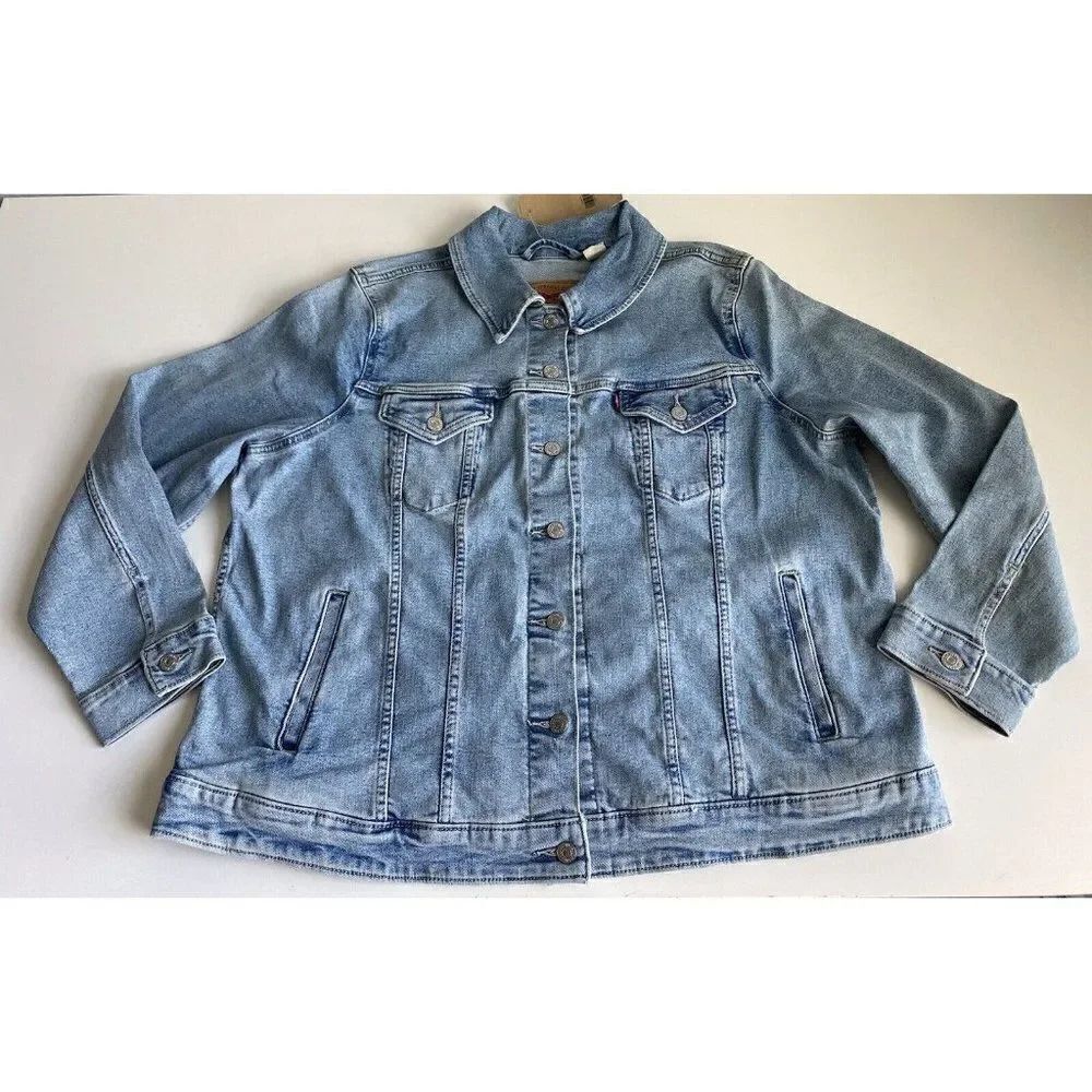 Levi's Women's Plus Size Sz 3X Original Trucker Jacket Denim Medium Wash New
